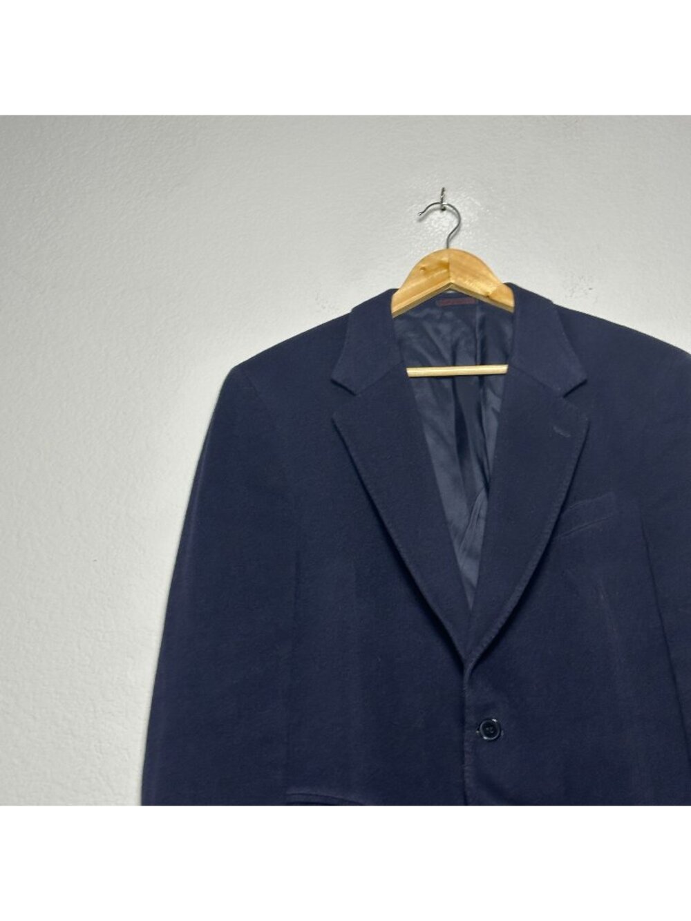 VTG English Manor Wool Blazer Sport Coat Mens 42L Blue Business Formal 90s Chic